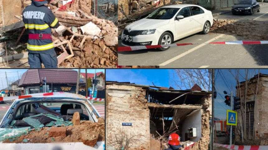 perete prabusit peste o masina oprita la semafor in giurgiu cinci oameni au scapat ca prin minune foto 699080d6b9654