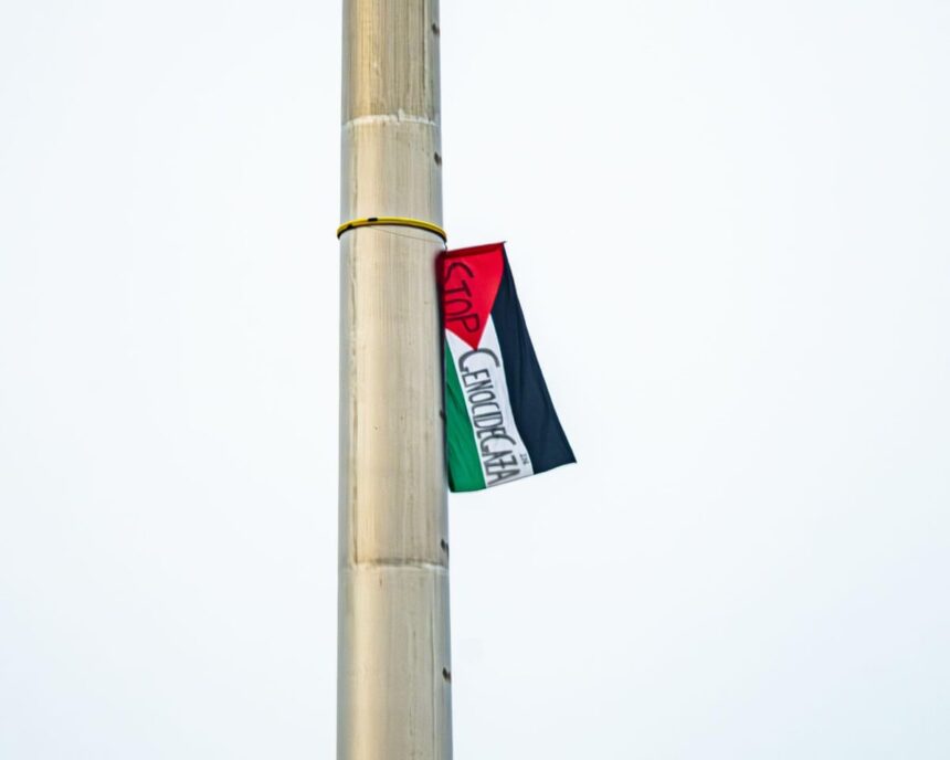 mystery palestinian flag continues to fly high over dublin as removal deemed too risky 69f21278904be